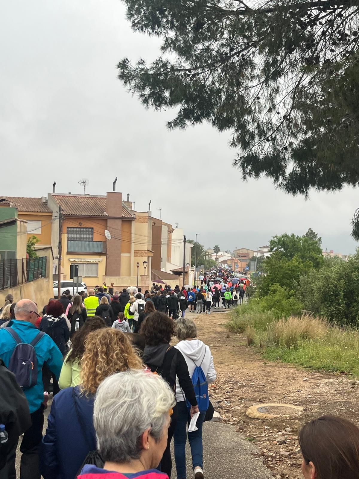 Participantes en la marcha solidaria del miércoles.