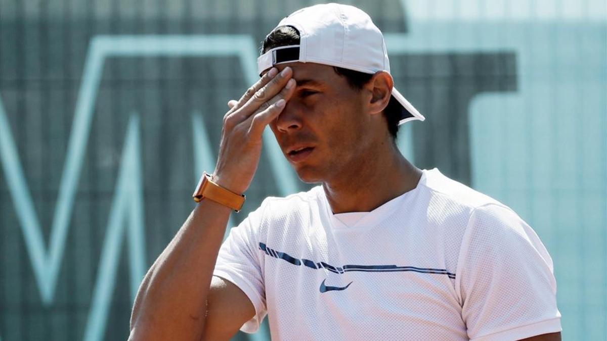 Rafael Nadal, en uno de sus últimos entrenamientos en la capital