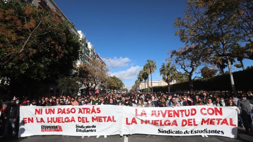 Manifestació a Cadis en suport a la indústria del metall, el novembre passat