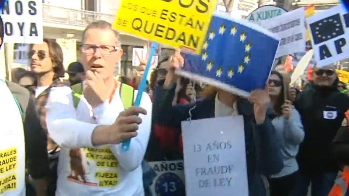 Una protesta de interinos.