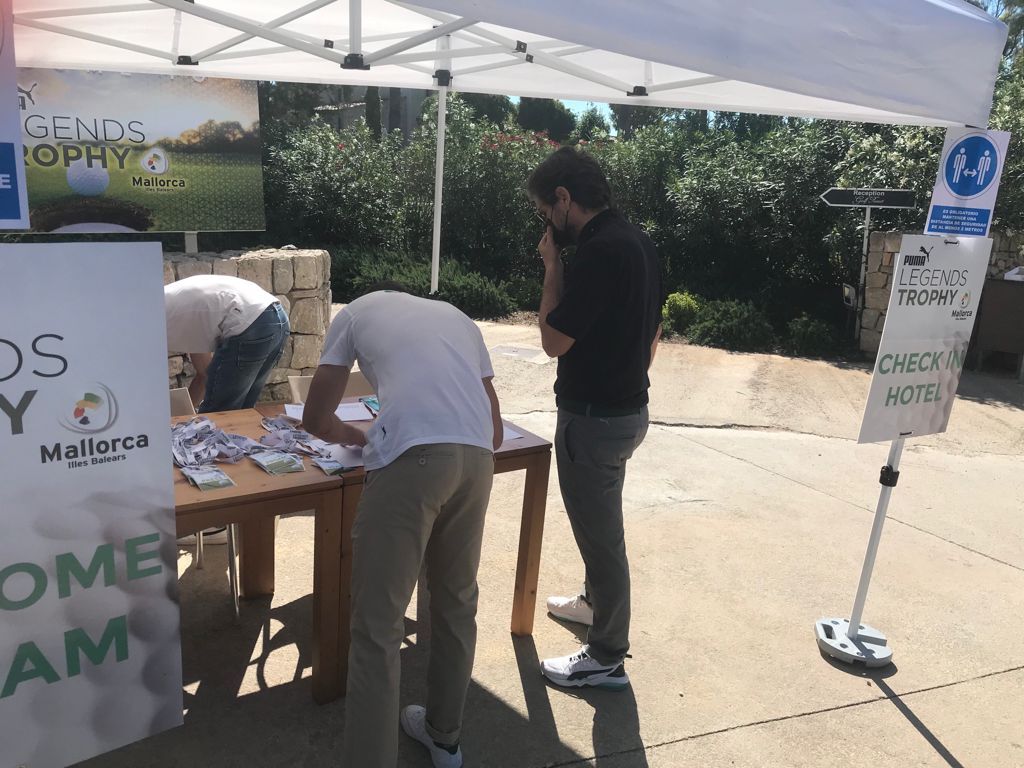 Guardiola, Laporta, Platini y Alemany en el primer día del Legends Trophy en Son Servera