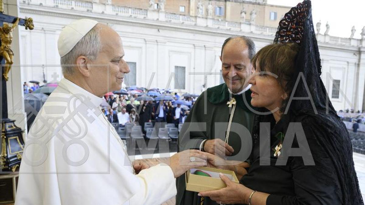 Una zamorana, recibida por León XIV en el Vaticano