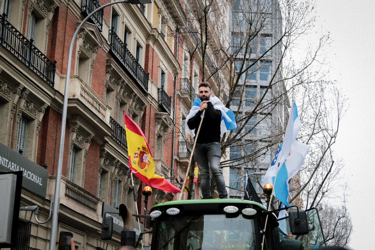Protestas de los agricultores y ganaderos gallegos en Madrid