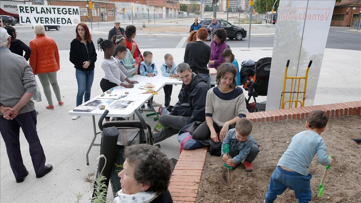 Jornada de protesta en la Verneda, el pasado jueves.