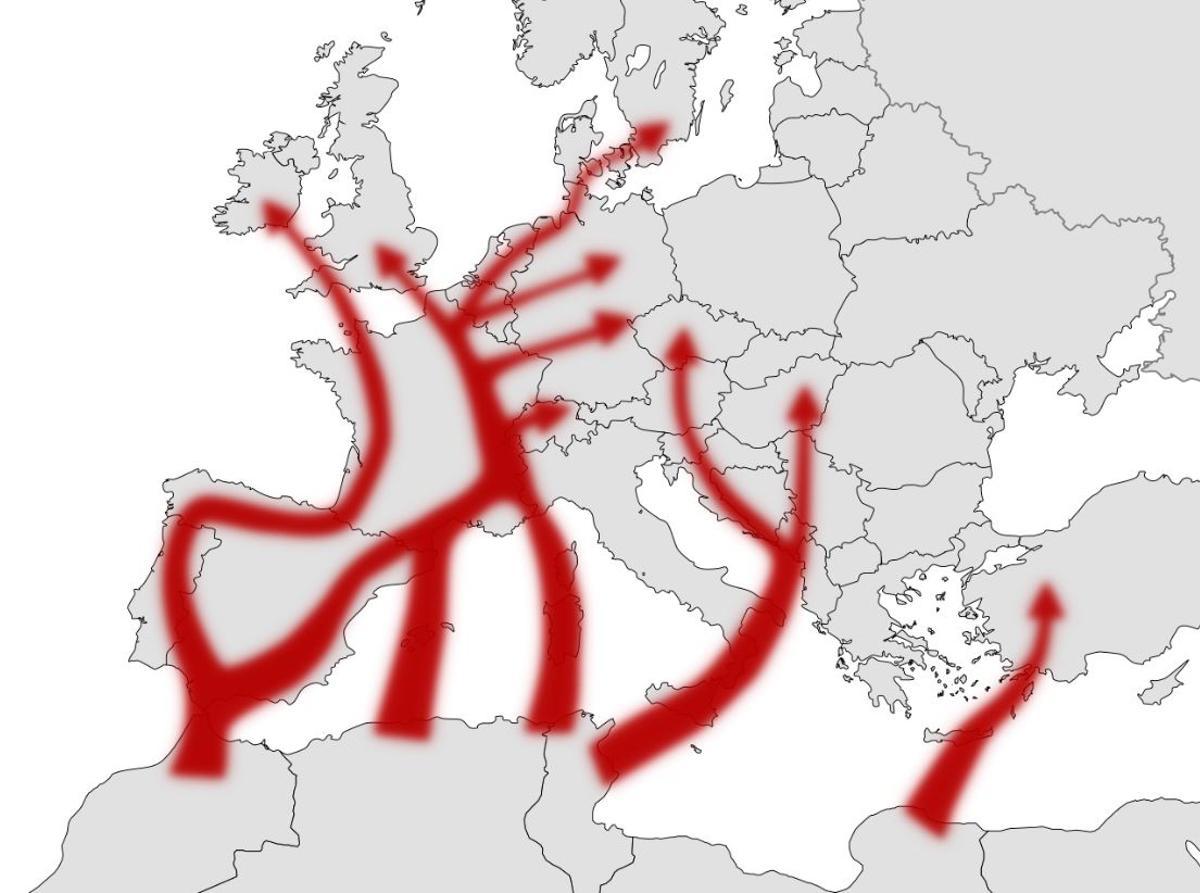 Movimientos migratorios de la vanesa de los cardos