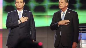 Ted Cruz (izquierda) y John Kasich, el pasado marzo, en un debate en Miami.