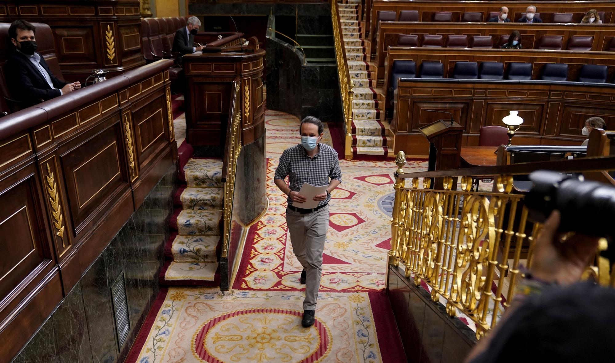 Pablo Iglesias en el Congreso de los Diputados. FOTO: JOSÉ LUIS ROCA