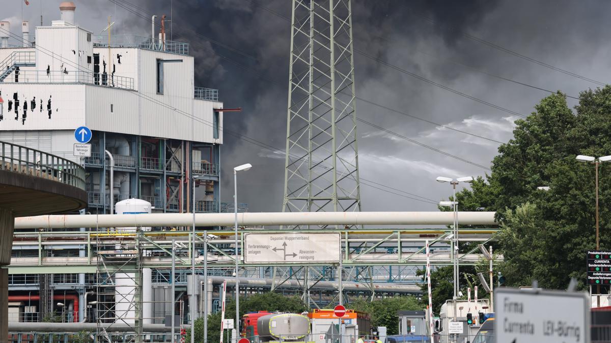 Imagen de archivo de una explosión en una planta química de la ciudad alemana de Leverkusen.