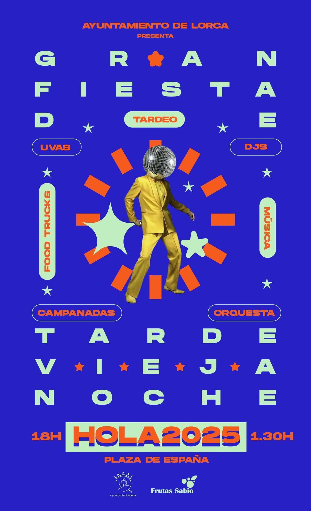 Cartel anunciador de la Fiesta de Nochevieja.