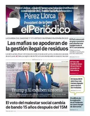 La portada de EL PERIÓDICO del 15 de mayo de 2026