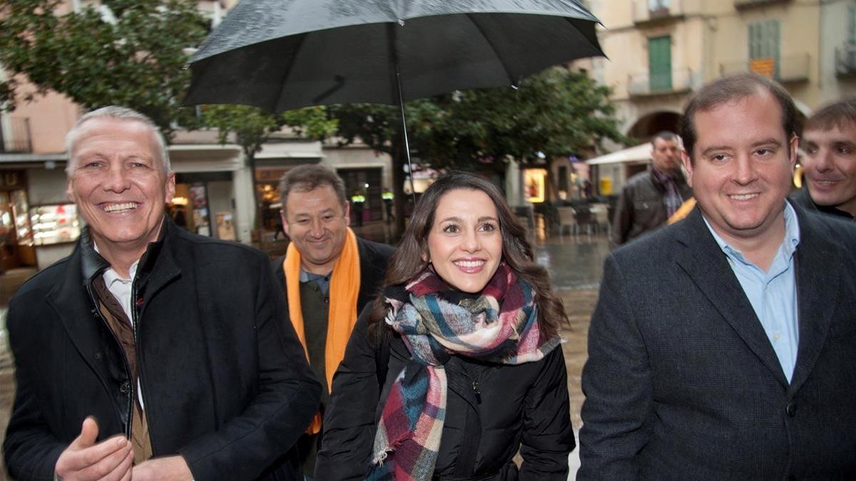 Inés Arrimadas, este viernes, en Figueres.