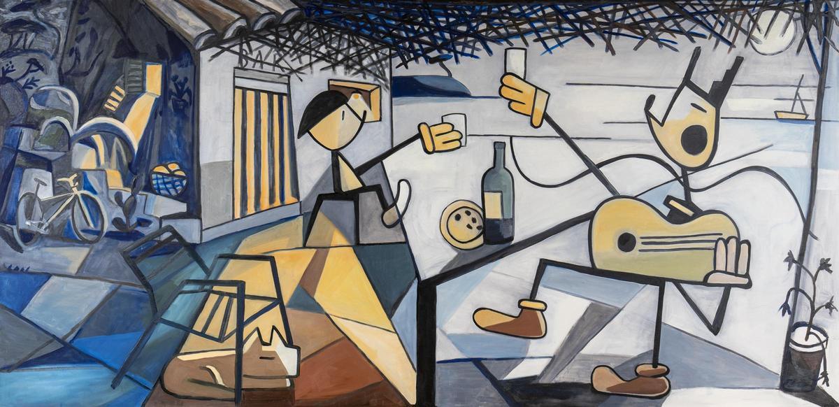 'Brindando con la luna llena', una de las obras expuestas.