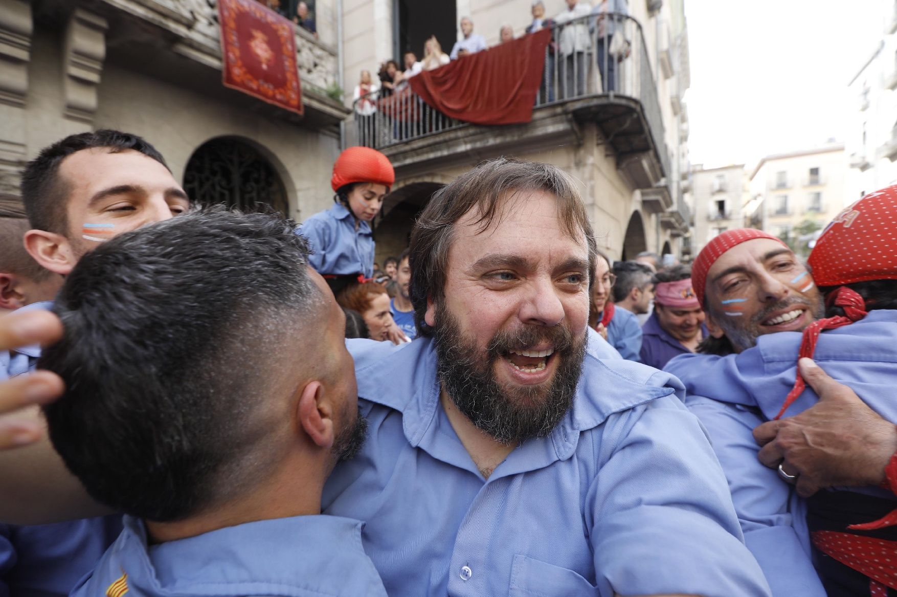 Diada castellera de Sant Narcís a la plaça del Vi