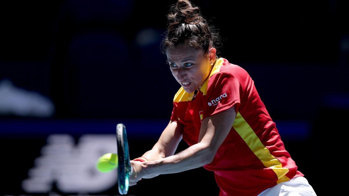 Sara Sorribes, durante un partido