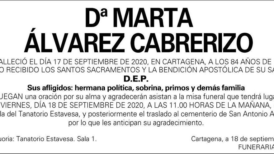 Dª Marta Álvarez Cabrerizo