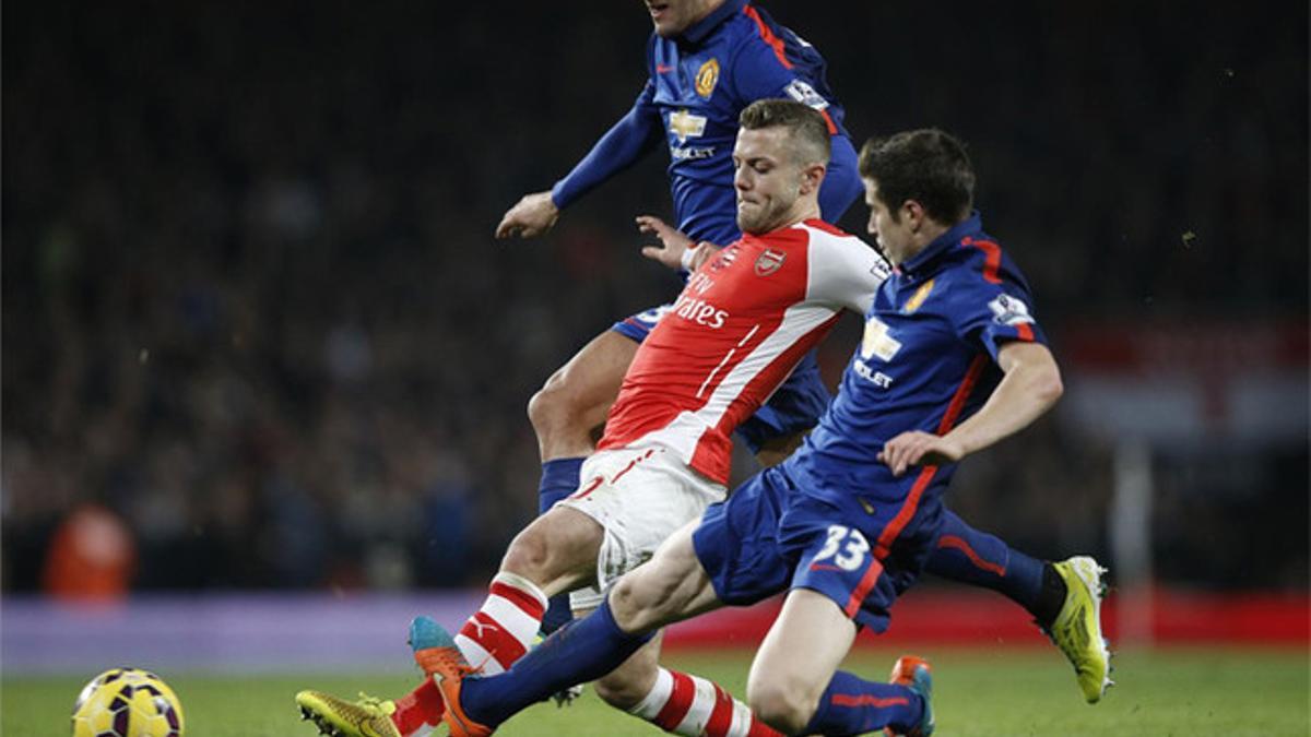 Instante de la dura entrada de Paddy McNair a Wilshere