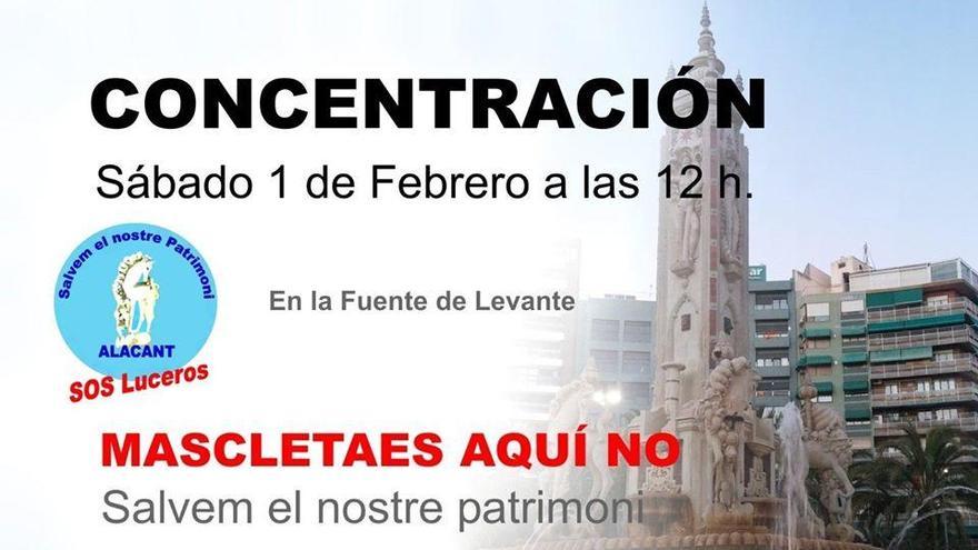 Cartel de la concentración de mañana en Luceros por el traslado de las mascletàs