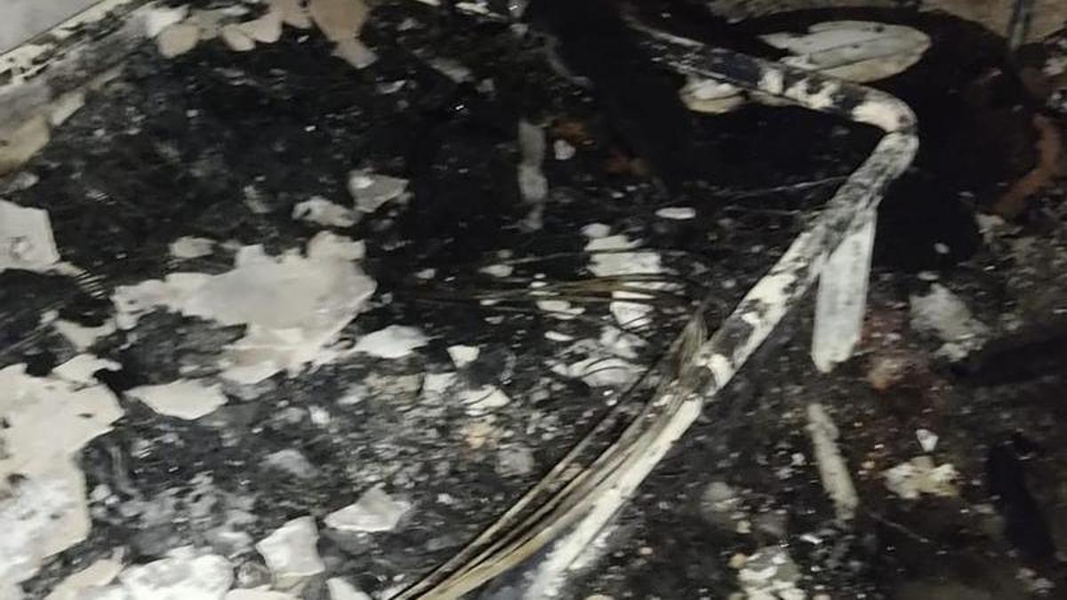 Imagen del estado en el que quedó una de las camas.