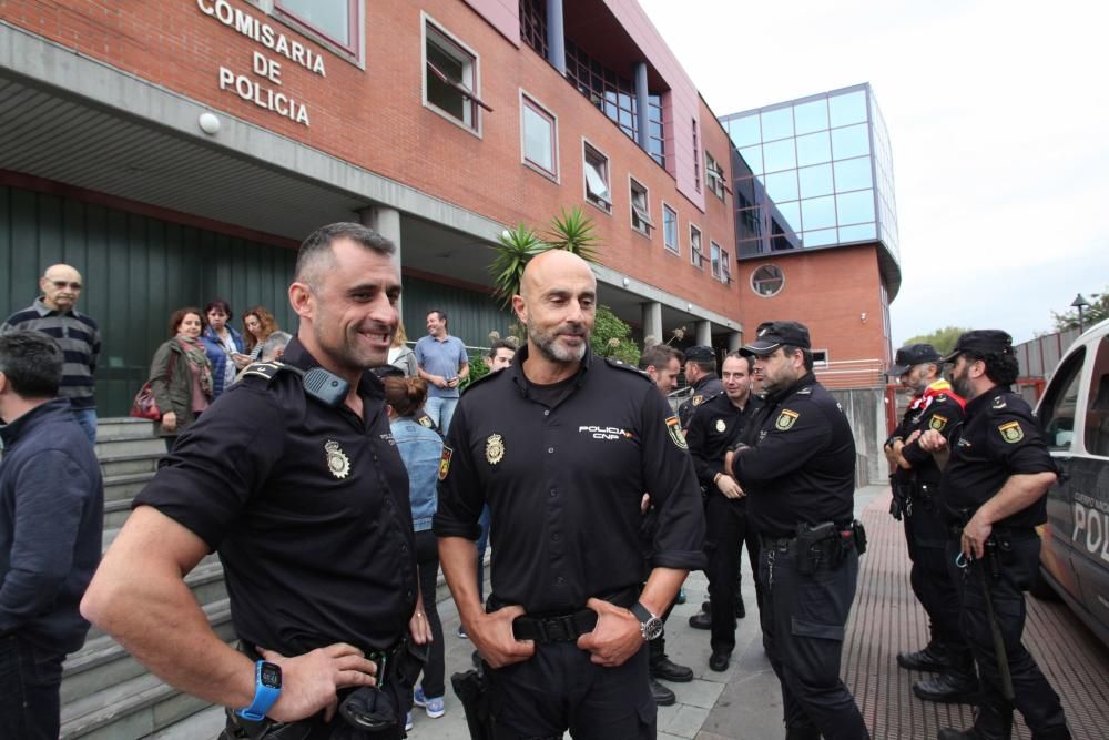 Los policías destinados en Cataluña llegan a Gijón