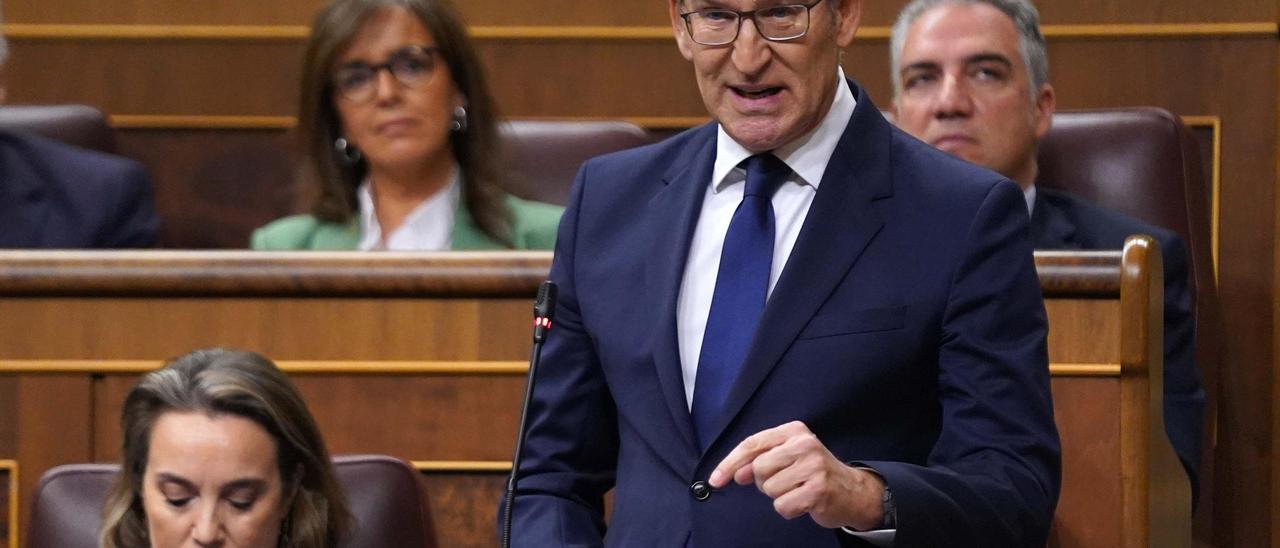 Alberto Nuñez Feijóo  durante la sesión de Control al Gobierno en el Congreso.