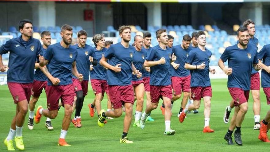 Parte de la plantilla, en un entrenamiento. // Gustavo Santos