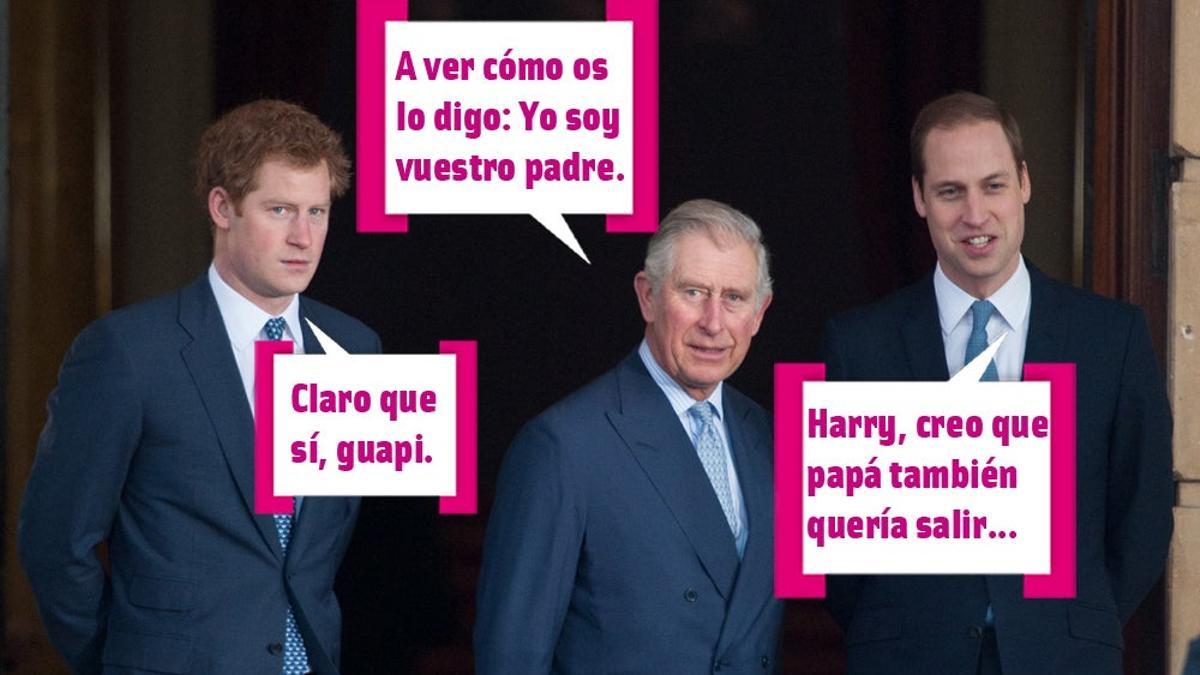 Harry, Charles de Gales y William hablan de Star Wars