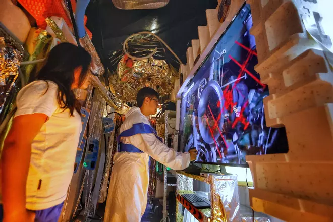 Estación espacial realizada por alumnos del colegio Los Dragos