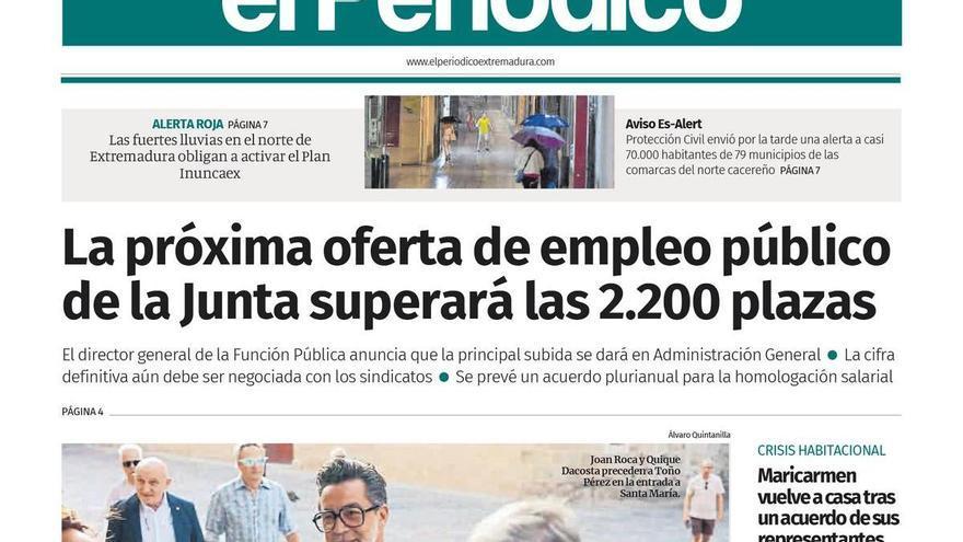 Consulta la portada en papel de El Periódico Extremadura este martes, 29 de septiembre