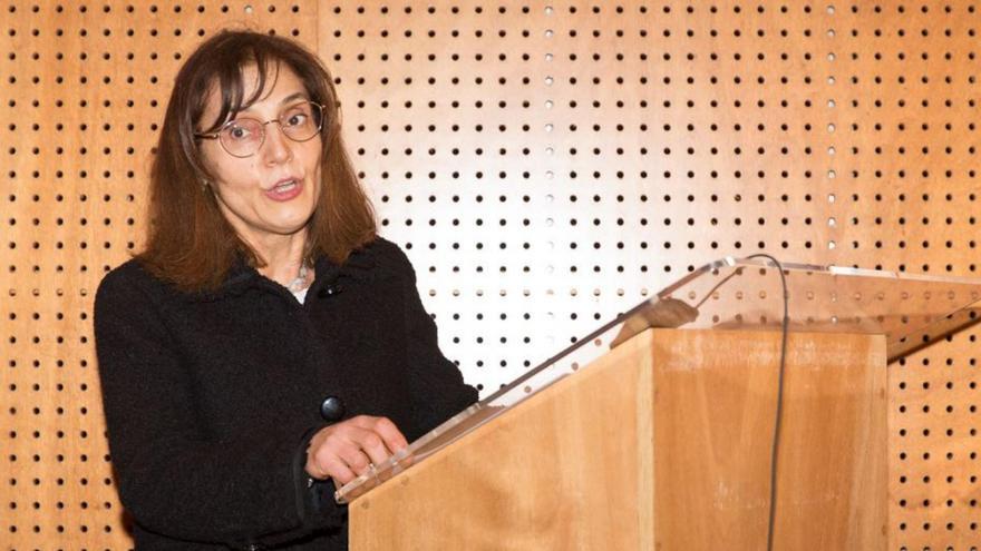 Herminia Domínguez, en el acto celebrado en Santiago.