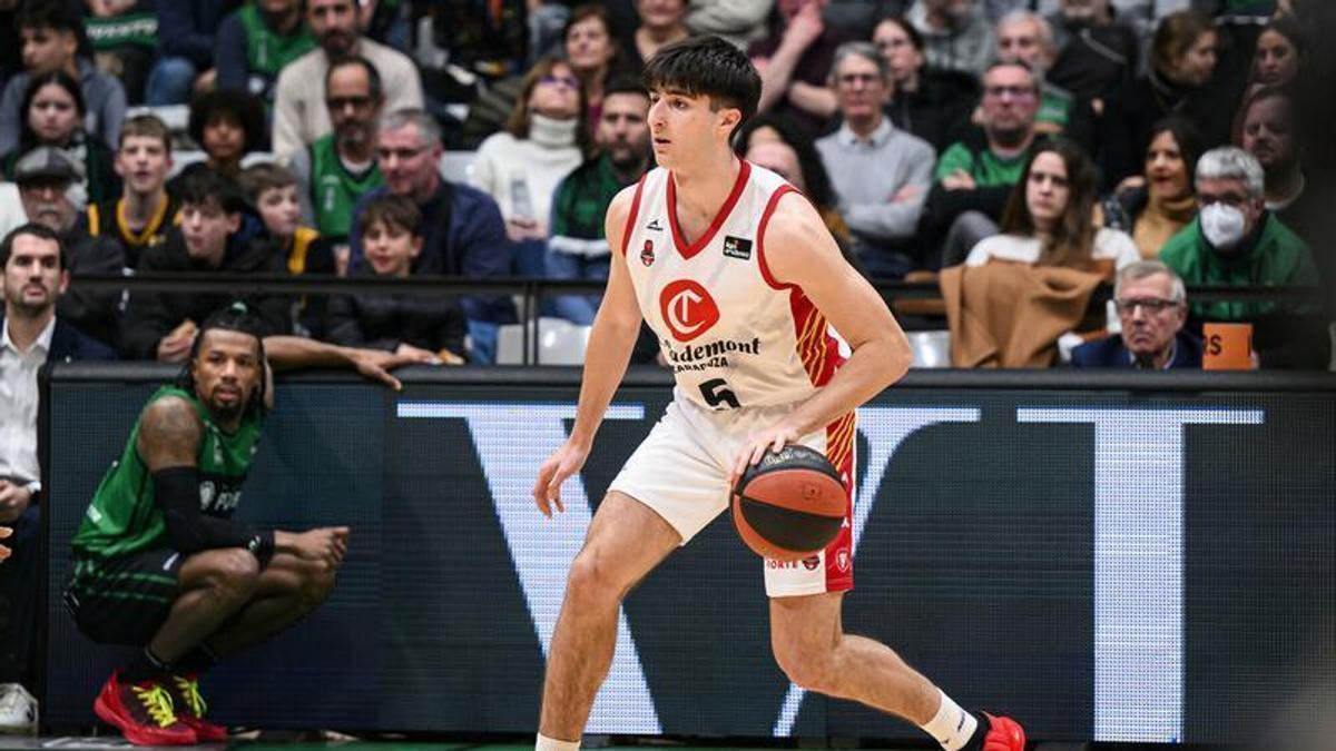 Lucas Langarita, durante el partido en Badalona esta temporada.