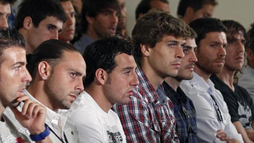 Futbolistas españoles, en un acto de la AFE en 2011.