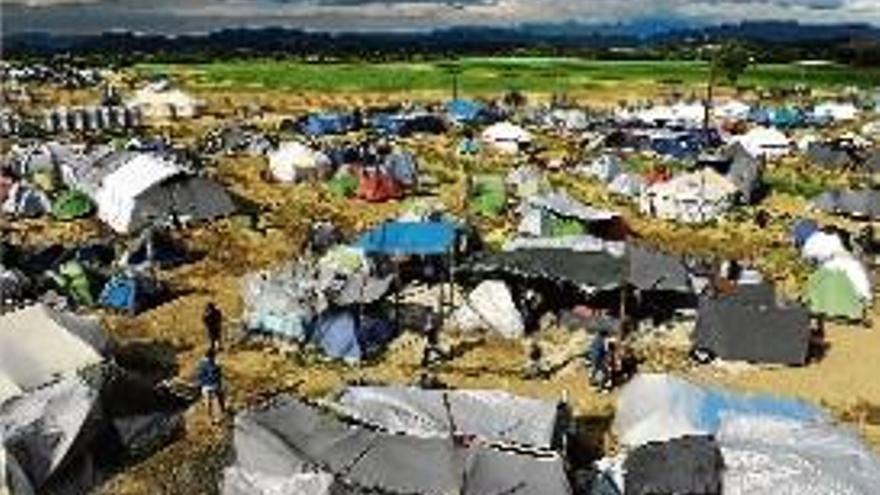 Vista general del camp de refugiats d&#039;Idomeni.