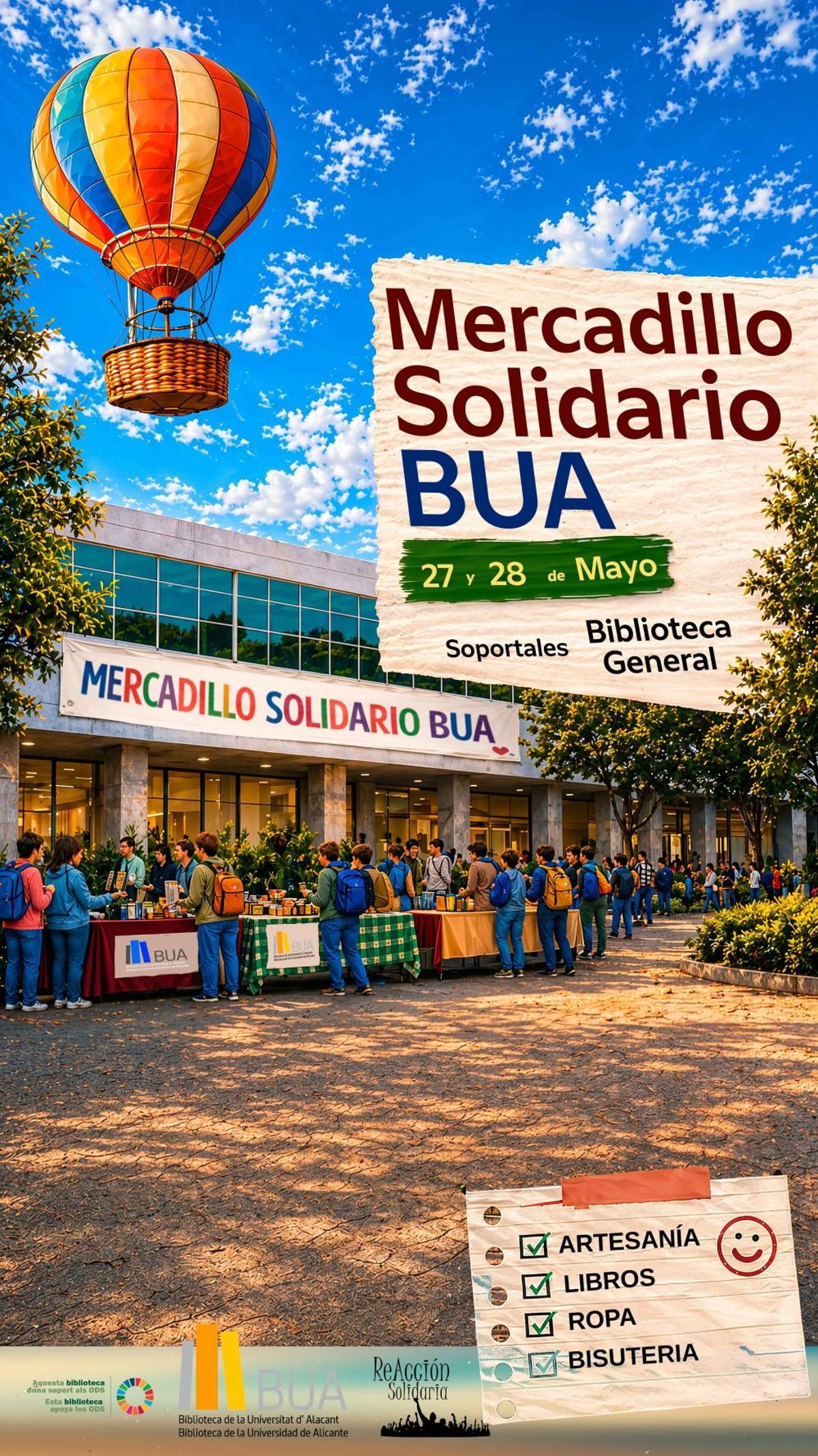 El cartel del mercadillo solidario