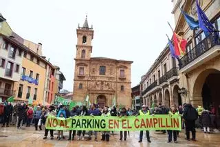 La manifestación para pedir la paralización del parking del Campillín.