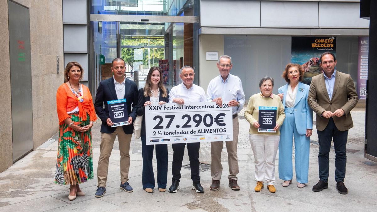 La entrega de las cifras oficiales de lo recaudado en la gala Intercentros 2026 del Coliseum