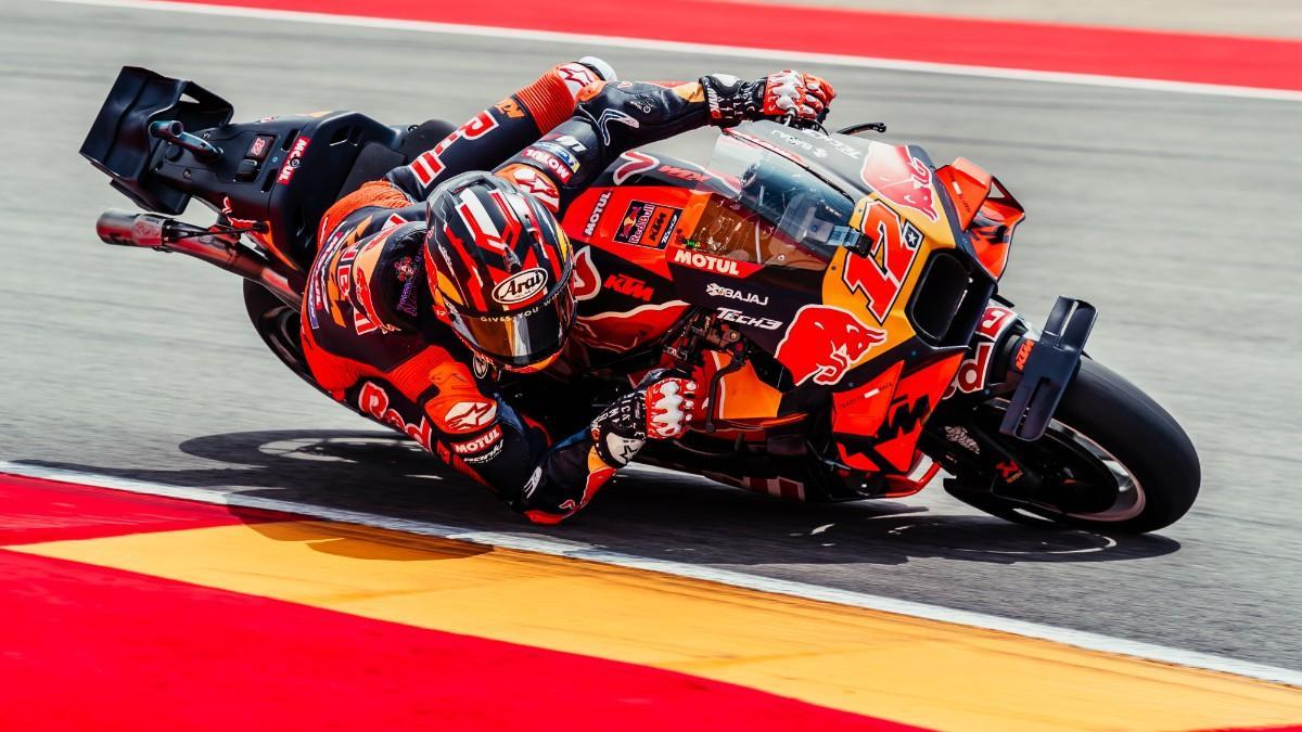 Maverick Viñales en los entrenamientos libres del GP de Aragón 2025