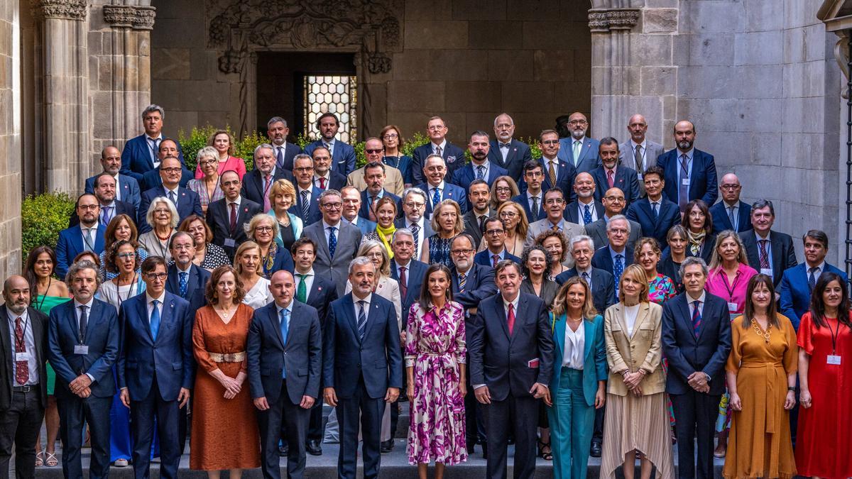 Reunión anual de directores de centros del Instituto Cervantes con la presencia de la Reina Letizia, este martes en el Ayuntamiento de Barcelona