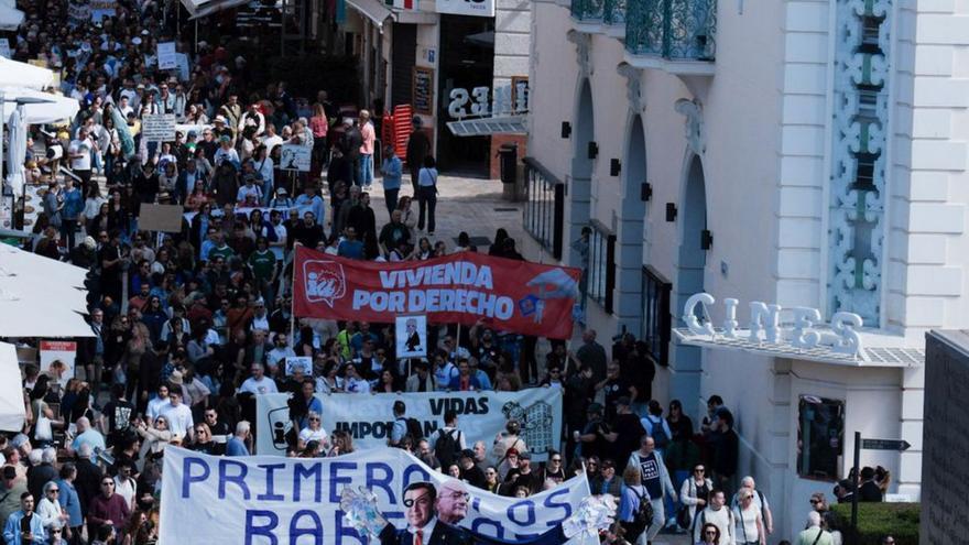 Manifestación por la vivienda este pasado sábado en Málaga capital. |
