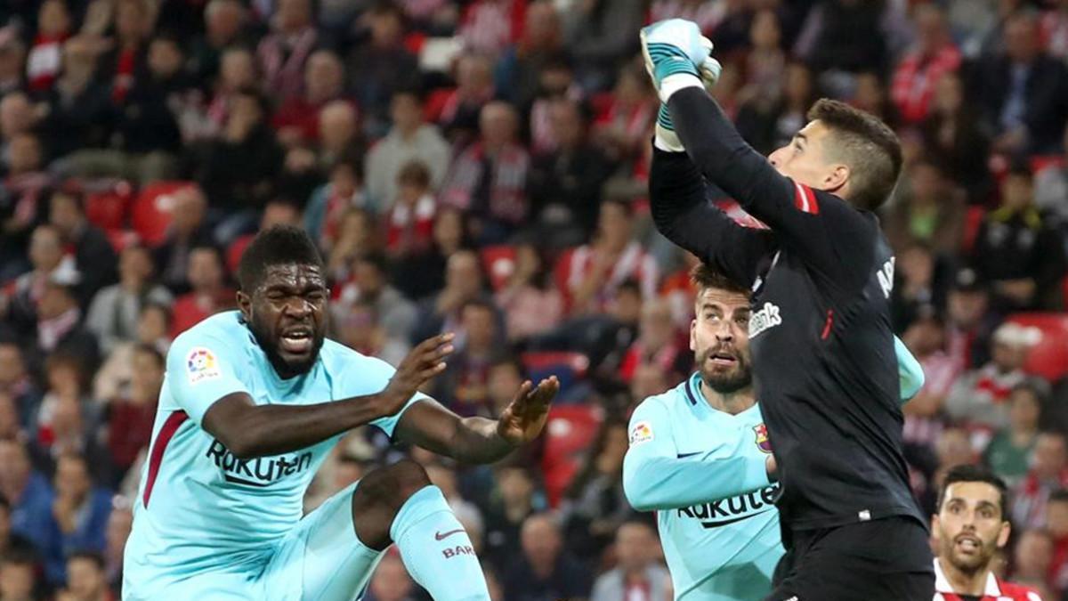 Kepa Arrizabalaga, durante el último choque con el FC Barcelona