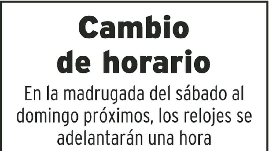 Los relojes se adelantan hoy una hora y a las 02.00 serán las 03.00