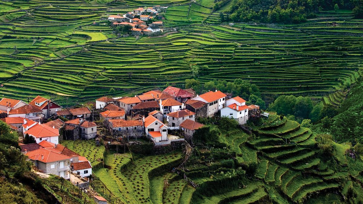 Vista aérea de Sistelo, en el norte de Portugal.