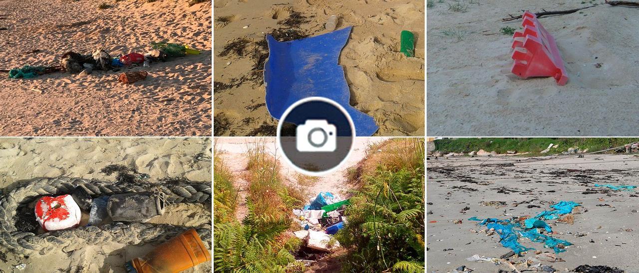 Restos de basura arrojados en las playas del litoral gallego