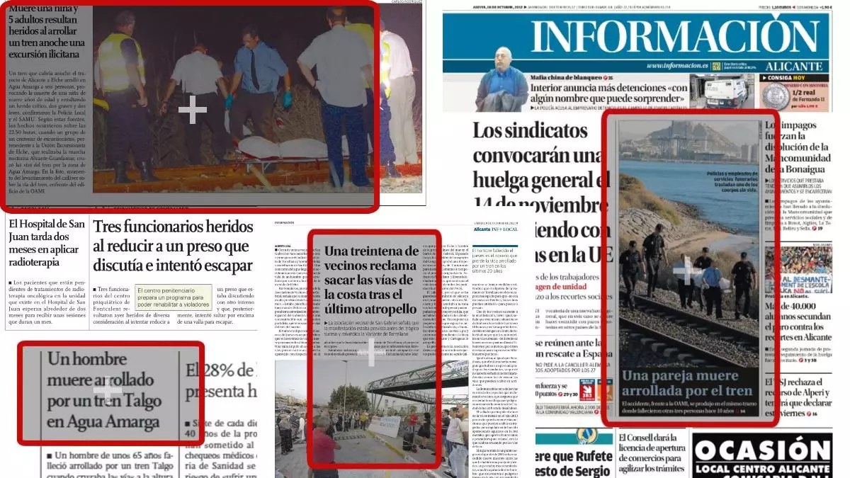 Cronología: Los atropellos ferroviarios mortales ocurridos en las vías del tren de la costa en Alicante