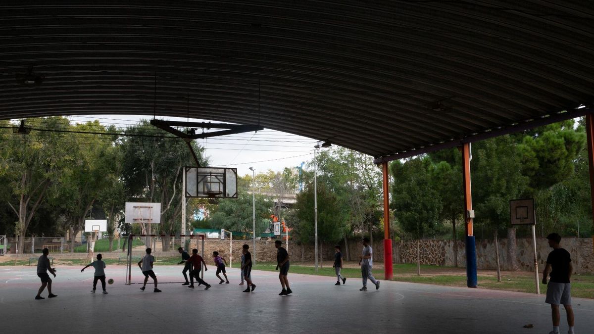 Patio de un instituto escuela, este curso.