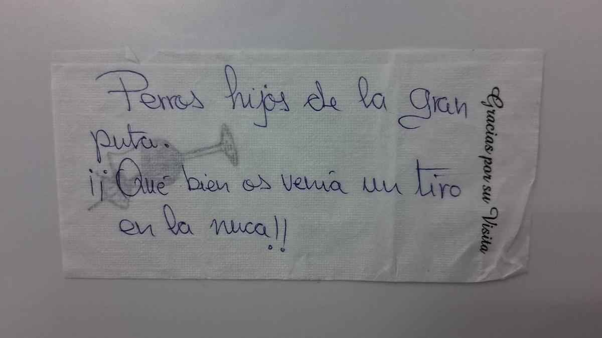 La nota amenazante