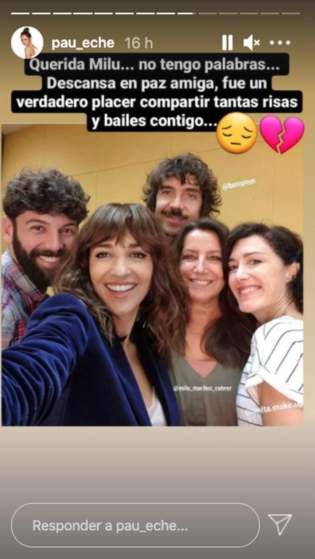 Paula Echevarría con Milu Cabrer en un 'story' de la actriz