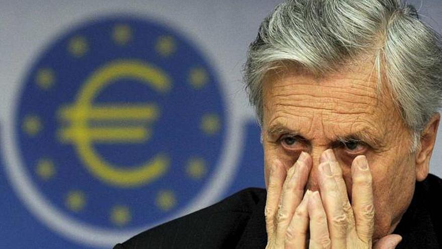 Trichet, ayer durante la rueda de prensa en Fráncfort.