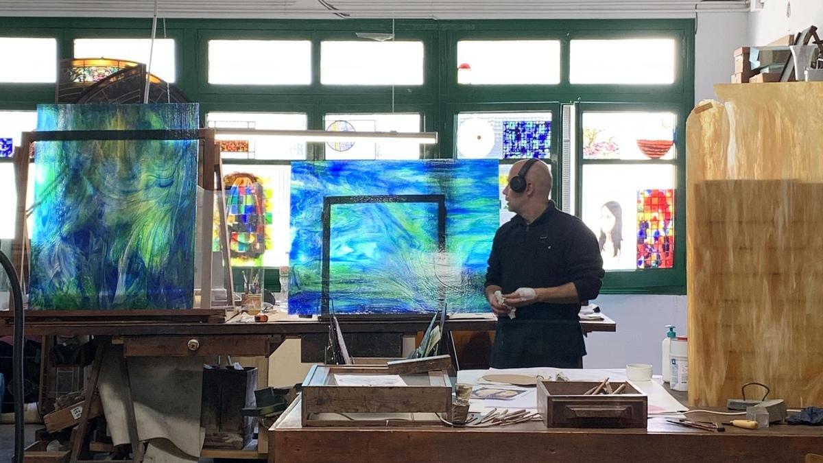 Imagen de uno de los pisos del taller de Vitralls Bonet en L'Hospitalet.
