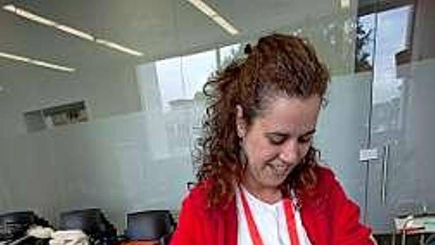 Paloma Frechilla, con un donante.