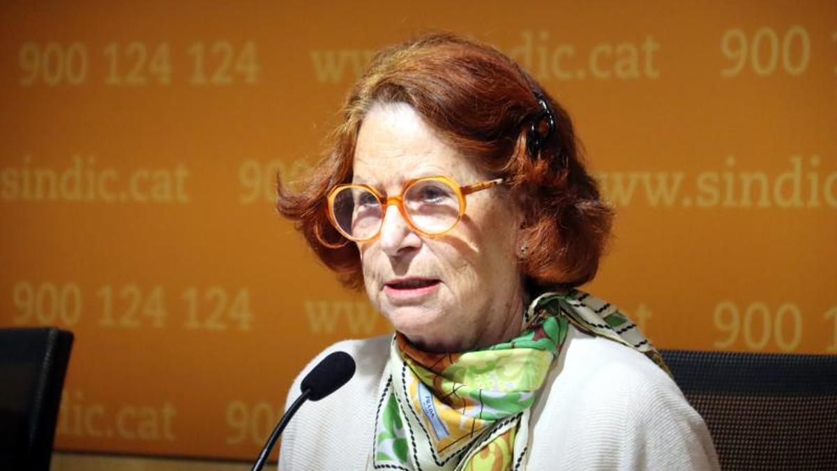 La síndica de Greuges, Esther Giménez-Salinas, en la presentación del informe anual del 2024.
